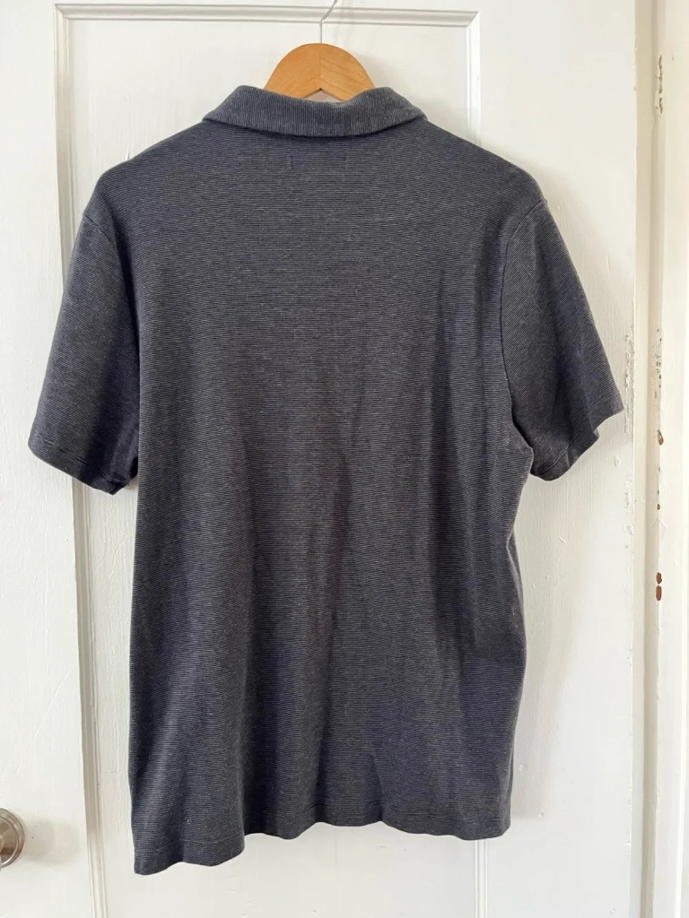 Banana Republic Premium 100% Cotton Polo - Dark Charcoal Gray - Men's XL